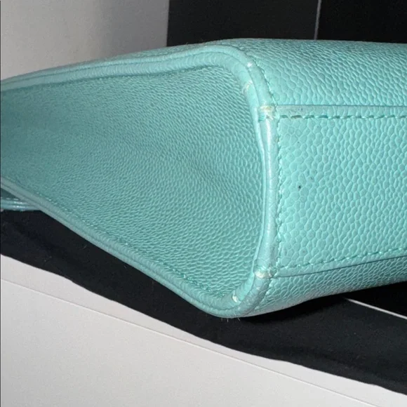 CHANEL Turquoise Seafoam green caviar leather classic briefcase Kelly top handle - Picture 8 of 16